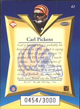 1998 Collector's Edge Masters - 50-Point #41 Carl Pickens Back