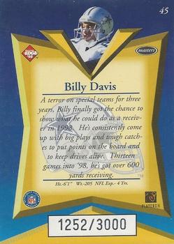 1998 Collector's Edge Masters - 50-Point #45 Billy Davis Back