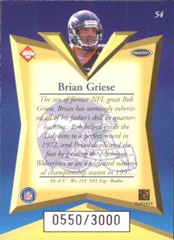 1998 Collector's Edge Masters - 50-Point #54 Brian Griese Back