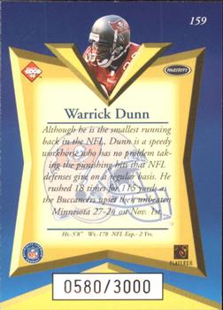 1998 Collector's Edge Masters - 50-Point #159 Warrick Dunn Back