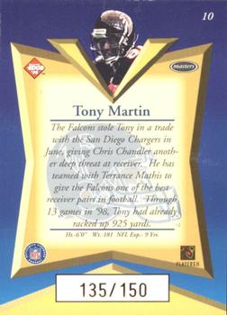 1998 Collector's Edge Masters - 50-Point Gold #10 Tony Martin Back