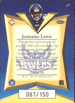 1998 Collector's Edge Masters - 50-Point Gold #17 Jermaine Lewis Back