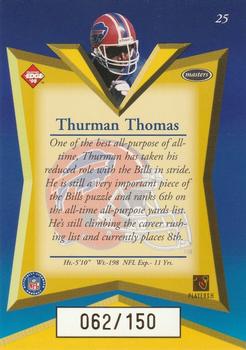 1998 Collector's Edge Masters - 50-Point Gold #25 Thurman Thomas Back