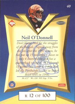 1998 Collector's Edge Masters - Gold Redemption SN100 #40 Neil O'Donnell Back