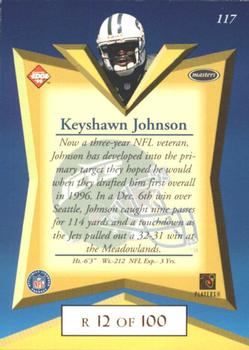 1998 Collector's Edge Masters - Gold Redemption SN100 #117 Keyshawn Johnson Back