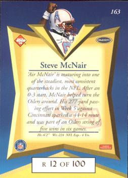 1998 Collector's Edge Masters - Gold Redemption SN100 #163 Steve McNair Back