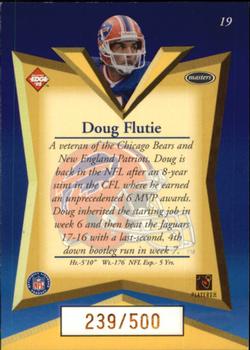 1998 Collector's Edge Masters - Gold Redemption SN500 #19 Doug Flutie Back