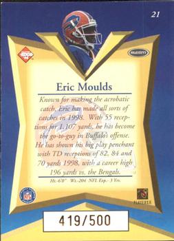 1998 Collector's Edge Masters - Gold Redemption SN500 #21 Eric Moulds Back