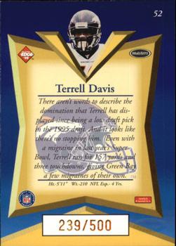 1998 Collector's Edge Masters - Gold Redemption SN500 #52 Terrell Davis Back