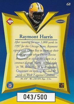 1998 Collector's Edge Masters - Gold Redemption SN500 #68 Raymont Harris Back