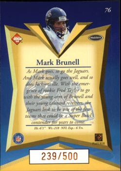 1998 Collector's Edge Masters - Gold Redemption SN500 #76 Mark Brunell Back