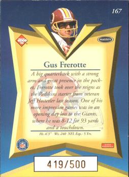 1998 Collector's Edge Masters - Gold Redemption SN500 #167 Gus Frerotte Back