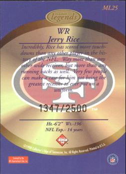 1998 Collector's Edge Masters - Legends #ML25 Jerry Rice Back