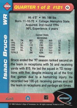 1998 Collector's Edge Odyssey - Galvanized (Level 1) #121 Isaac Bruce Back