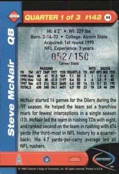 1998 Collector's Edge Odyssey - HoloGold (Level 2) #142 Steve McNair Back