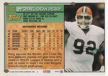 1994 Topps #145 Michael Dean Perry Back
