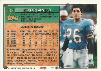 1994 Topps #182 Bo Orlando Back