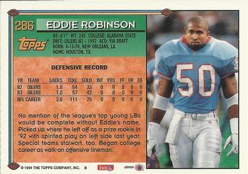 1994 Topps #286 Eddie Robinson Back
