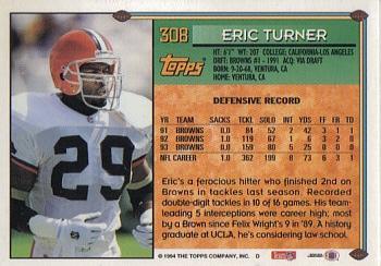 1994 Topps #308 Eric Turner Back