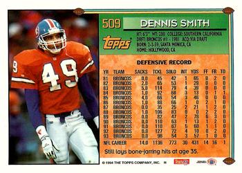 1994 Topps #509 Dennis Smith Back