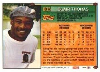 1994 Topps #605 Blair Thomas Back