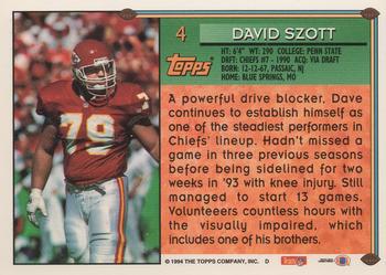 1994 Topps #4 David Szott Back
