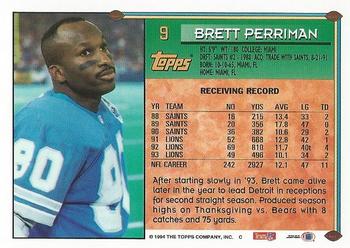 1994 Topps #9 Brett Perriman Back