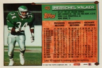 1994 Topps #40 Herschel Walker Back