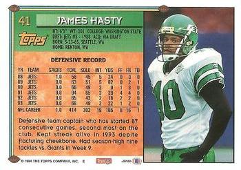 1994 Topps #41 James Hasty Back