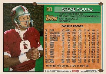 1994 Topps #60 Steve Young Back