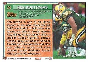 1994 Topps #78 Ken Ruettgers Back