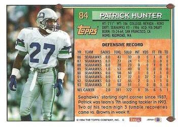 1994 Topps #84 Patrick Hunter Back