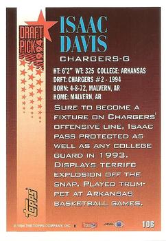 1994 Topps #106 Isaac Davis Back