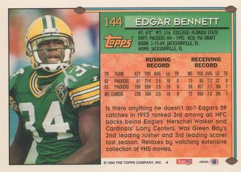 1994 Topps #144 Edgar Bennett Back
