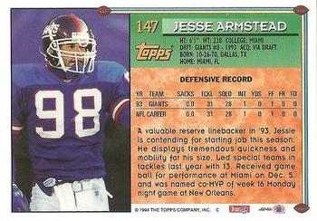 1994 Topps #147 Jessie Armstead Back