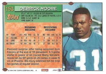 1994 Topps #153 Derrick Moore Back