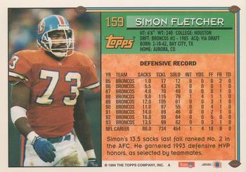 1994 Topps #159 Simon Fletcher Back