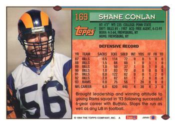 1994 Topps #169 Shane Conlan Back