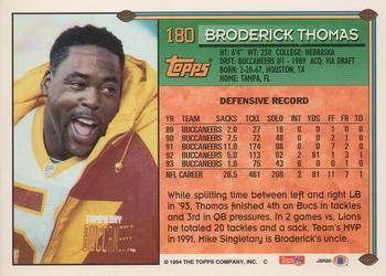 1994 Topps #180 Broderick Thomas Back