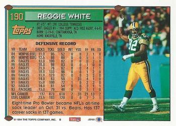 1994 Topps #190 Reggie White Back