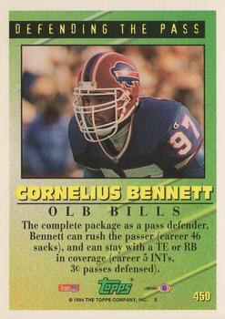 1994 Topps #450 Cornelius Bennett Back
