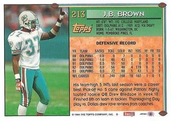 1994 Topps #213 J.B. Brown Back