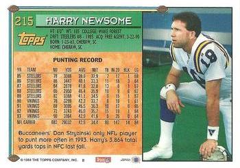 1994 Topps #215 Harry Newsome Back