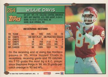 1994 Topps #264 Willie Davis Back