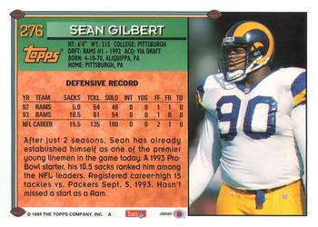 1994 Topps #276 Sean Gilbert Back