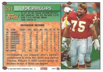 1994 Topps #291 Joe Phillips Back