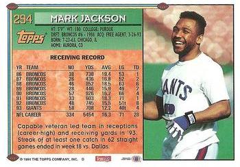 1994 Topps #294 Mark Jackson Back