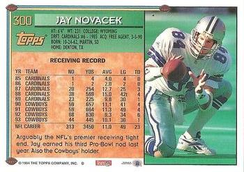 1994 Topps #300 Jay Novacek Back