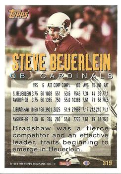 1994 Topps #319 Steve Beuerlein Back