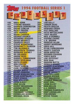 1994 Topps #330 Checklist: 166-330 Front